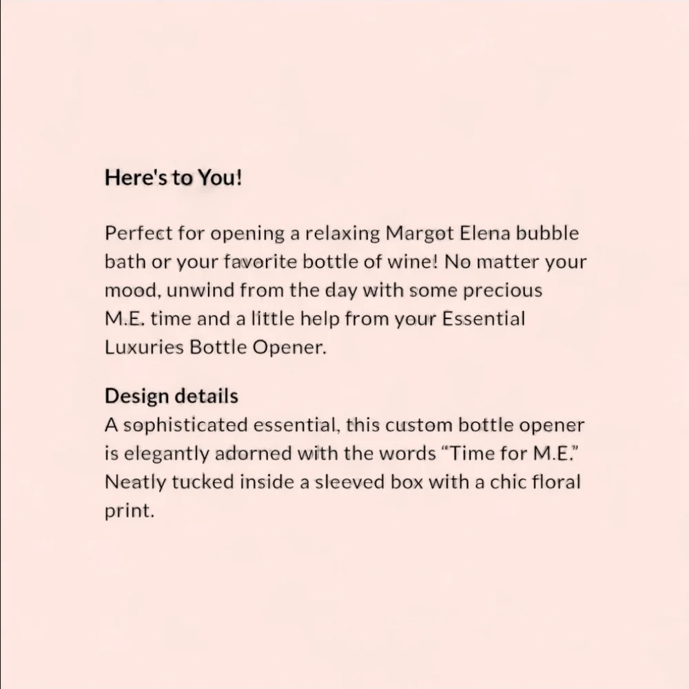 MARGOT ELENA Gold Bottle Opener - M.E. Essential Luxuries NEW IN BOX
